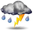 Weather is Moderate or heavy rain with thunder